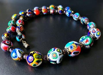 Other brand - Murano Millefiori glazen kraal - Halsketting -