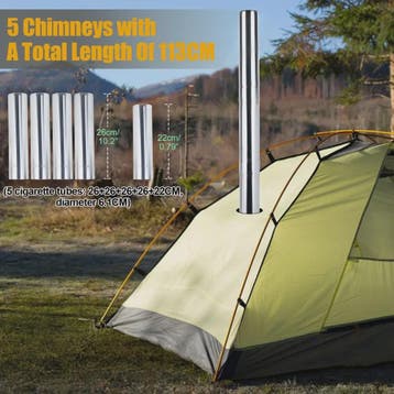RVS Houtkachel Camping | Tentkachel met Pijpen & Accessoires, Verzenden, Nieuw