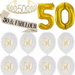 Sjerp en ballonnen set 50 & fabulous, Verzenden, Nieuw, Versiering, Abraham of Sarah