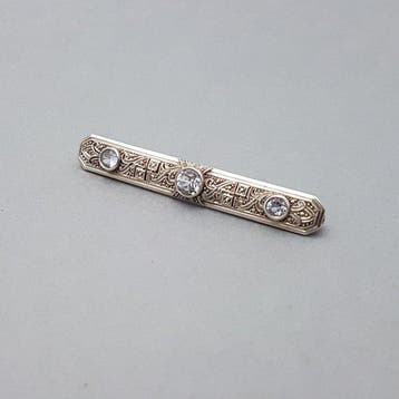 Zilver, Art Deco, Blauwe Spinel(Getest) - Broche