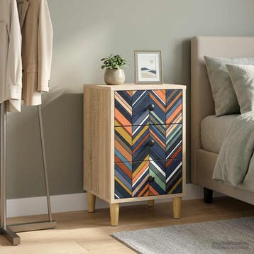vidaXL Nachtkastje OMMEN Sonoma Eiken 36 x 33 x 60 cm, Minder dan 45 cm, Verzenden, Nieuw, 55 tot 70 cm