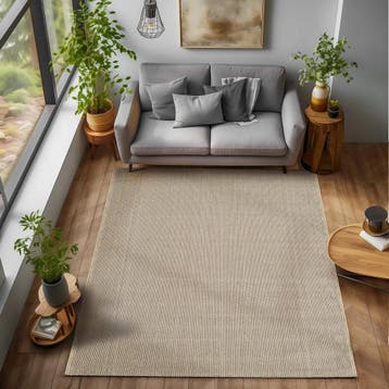Laagpolig Vloerkleed | Loom | Uni | Beige | 80x250 cm, Verzenden, Nieuw