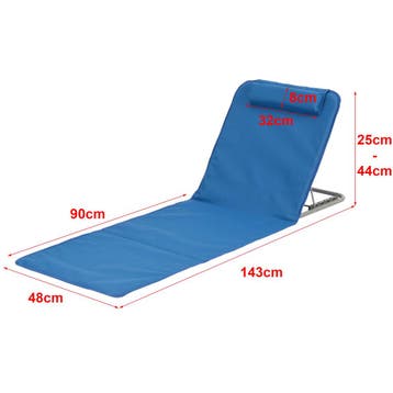 Strandmat Donostia met rugleuning set van 2 blauw [en.casa], Verzenden, Nieuw