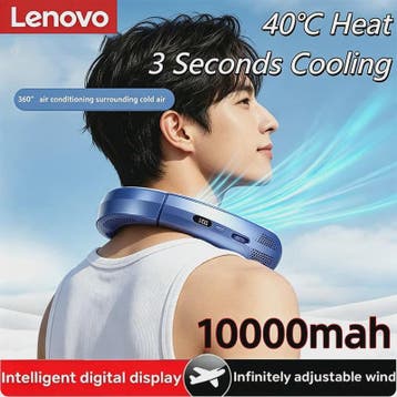 Lenovo Draagbare Nekventilator met 10000mAh Batterij - USB O, Verzenden, Nieuw