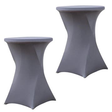 Set Van 2 Stuks! Statafelrok Grijs 80 CM Alora Tafelrok Voor, Nieuw