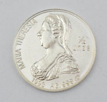 Oostenrijk. Medal 1993, Maria Theresia 1/10 oz 999 Silver