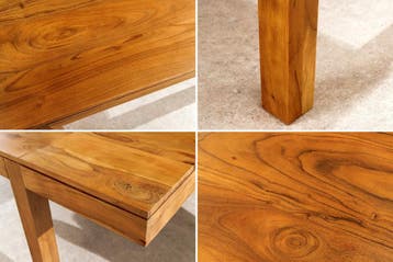 Eettafel PURE 120-200 cm uitschuifbaar, acaciahout 95 mm,, Ophalen of Verzenden, Nieuw