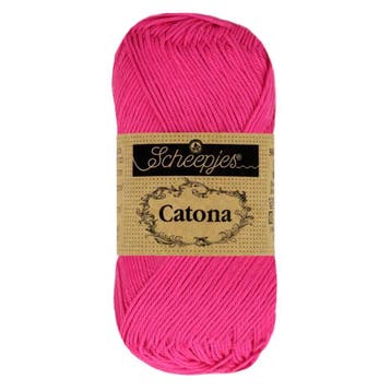 Scheepjes Catona 50g - 604 Neon Pink - Haakgaren / Breigaren, Ophalen of Verzenden, Nieuw, Breien of Haken, Wol of Garen