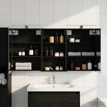 vidaXL Badkamerkastenset 3 st 140 x 14,5 x 70 cm Bewerkt, Huis en Inrichting, Tafels | Kaptafels, Verzenden, Nieuw