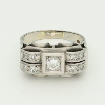 Ring - 18 karaat Witgoud Diamant (Natuurlijk), Nieuw