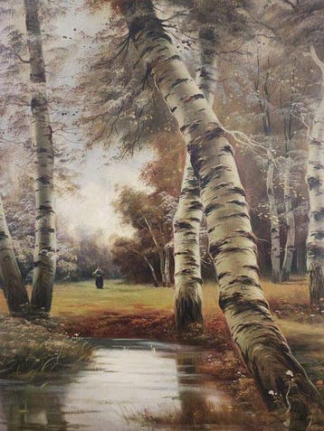 Escuela Impresionosta Europea (XIX) - Campesina en el Bosque