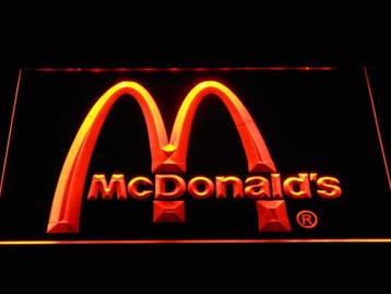 Mac Donalds neon bord lamp LED cafe verlichting reclame lich, Verzenden, Nieuw