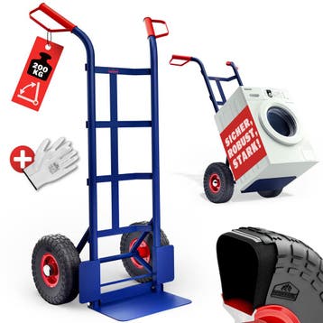Steekwagen Blauw Rood Staal 45x116cm 200kg (Gereedschap), Doe-het-zelf en Verbouw, Transportwagens, Verzenden, Nieuw