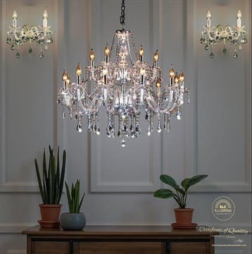SLC Illumina - MG - Kroonluchter (3) - Lampen 18 - Kristal -