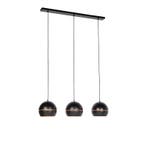 Design hanglamp zwart met gouden binnenkant 3-lichts - Buell, Verzenden, Nieuw, Industrieel