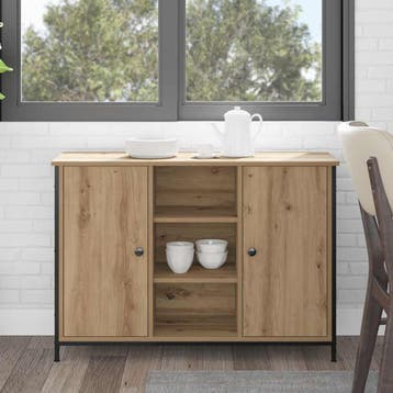 vidaXL Dressoir Artisan Eiken 100 x 35 x 70 cm, Huis en Inrichting, Kasten | Dressoirs, Verzenden, Nieuw, Overige houtsoorten