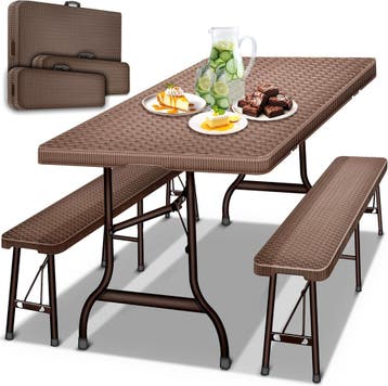 Picknicktafel - Campingtafel - Biertafel - Opvouwbaar - 180, Verzenden, Zo goed als nieuw
