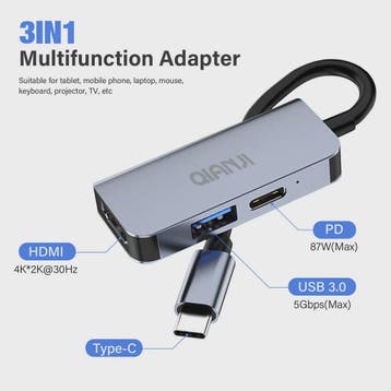 USB-C Hub met HDMI, 100W PD Opladen & USB 3.0 Poort - Univer, Verzenden, Nieuw