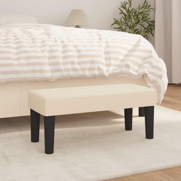 vidaXL Bankje 70x30x30 cm stof crèmekleurig, Huis en Inrichting, Banken | Bankstellen, Verzenden, Nieuw, Stof, Minder dan 150 cm