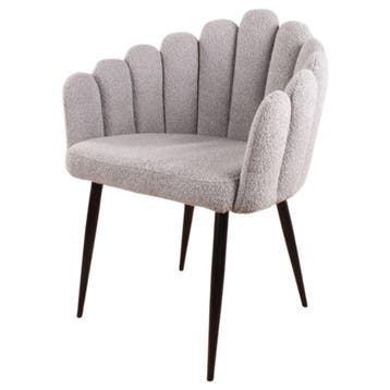 DS4U - Flower eetkamerstoel - Set van 4 - Grijs - Boucle, Huis en Inrichting, Ophalen of Verzenden, Nieuw, Grijs