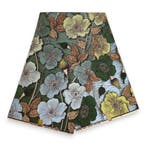 Afrikaanse stof - Groen Lichtblauw Vintage Garden Bloom - Sp, Ophalen of Verzenden, Nieuw