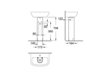 GROHE Bau Ceramic - Wastafelzuil - Glanzend keramiek -, Verzenden, Nieuw