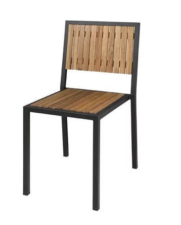 Stalen en Acaciahouten Stoelen  | 4 Stuks, Verzenden, Nieuw in verpakking