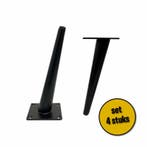 4 stuks schuine stalen pootjes 15cm zwart, Ophalen of Verzenden, Nieuw
