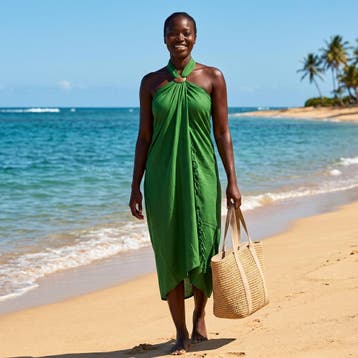 Sarong / pareo - Strandkleding wikkelrok - Groen, Ophalen of Verzenden, Nieuw