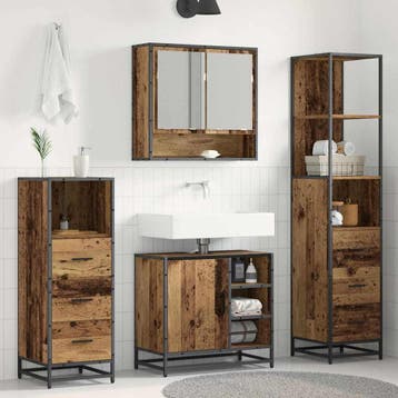 vidaXL Badkamermeubelset 4 st Oud Hout 65 x 33 x 60 cm, Verzenden, Nieuw, Overige typen