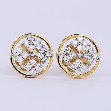 Oorstekers - 14 karaat Geel goud - 0.61ct. tw. Diamant