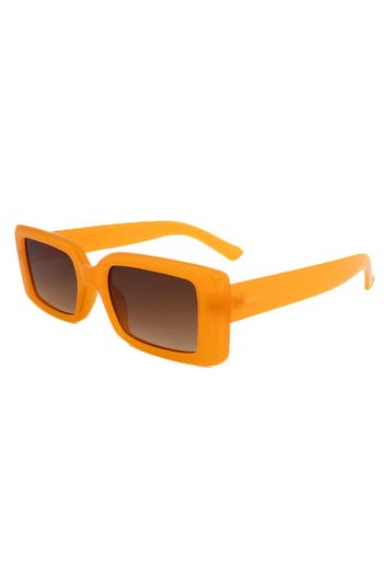 KIMU® Zonnebril Y2K Rechthoek Oranje Montuur Bruine Gradient, Hobby en Vrije tijd, Feestartikelen, Ophalen of Verzenden, Nieuw