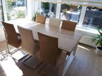 Set van 6 leren eetkamerstoelen met sledepoot RVS - diverse, Ophalen of Verzenden, Nieuw, Leer