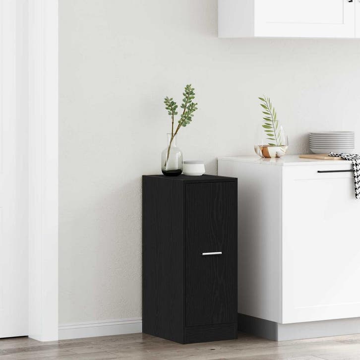 vidaXL Apothekerskast Zwart eiken 30 x 41 x 77,5 cm Bewerkt, Huis en Inrichting, Kasten | Overige, Nieuw, Verzenden