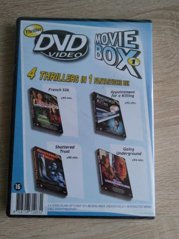 DVD - Movie Box 1 - 4 thrillers in 1 fantastische box, Vanaf 16 jaar, Verzenden, Nieuw in verpakking, Actiethriller