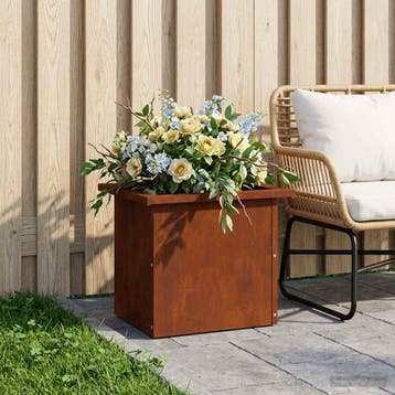 vidaXL Plantenbak met led Roestkleurig 30 x 40 x 30 cm, Tuin en Terras, Verzenden, Minder dan 60 cm, Nieuw, Metaal