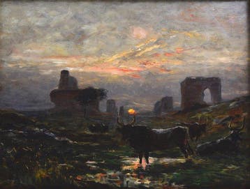 Alexandre Gaston Guignard 1848-1922. - Vaches auprès des, Antiek en Kunst