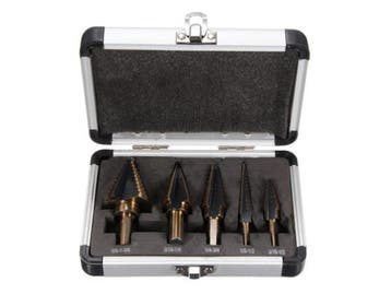 Veiling -  Stappenboor Set 5-delig Titanium Coated, Nieuw