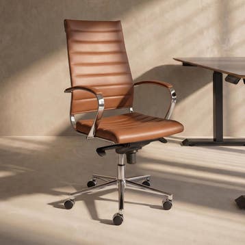 *WOONWINKEL* Design Bureaustoel Van Bruin PU-leder, Verzenden, Nieuw