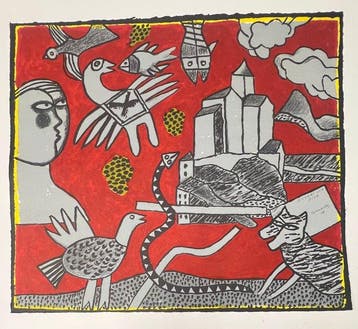 Corneille (1922-2010) - Le dernier village de Van Gogh -