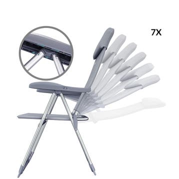 Tuinstoel 2 stuks Grijs Aluminium Inklapbaar (Stoelen), Verzenden, Nieuw