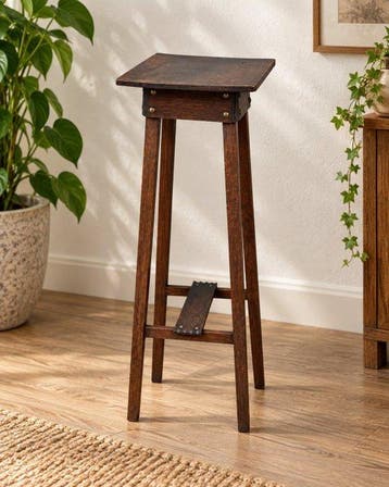 Eikenhouten plantentafel met metalen details - Plantentafel