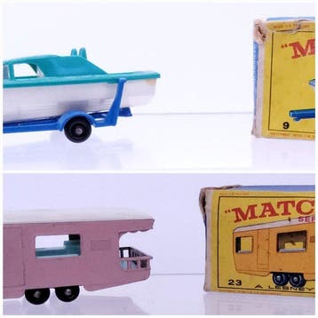 Matchbox 1:64 - Modelauto (2) - Caravan Trailer and Cabin, Nieuw