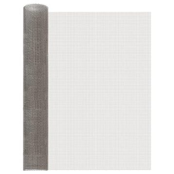 vidaXL Gaas Scherm 80 x 1000 cm 3 Mesh RVS 201 Zilverkleurig, Verzenden, Nieuw, IJzer