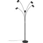LED Vloerlamp Trion Harley - 5-lichts Mat Zwarte Metalen Vlo, Huis en Inrichting, Lampen | Overige, Ophalen of Verzenden, Nieuw