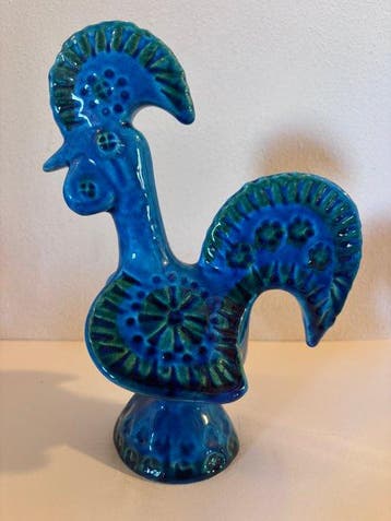 Bitossi - Beeldje - GALLO - Serie Rimini Blu - Keramiek, Antiek en Kunst