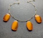 Oude volledige stenen Baltische amberkraagketting -