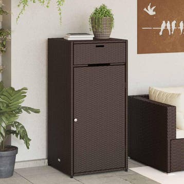 vidaXL Tuinkast 55x55x111 cm poly rattan bruin, Verzenden, Nieuw