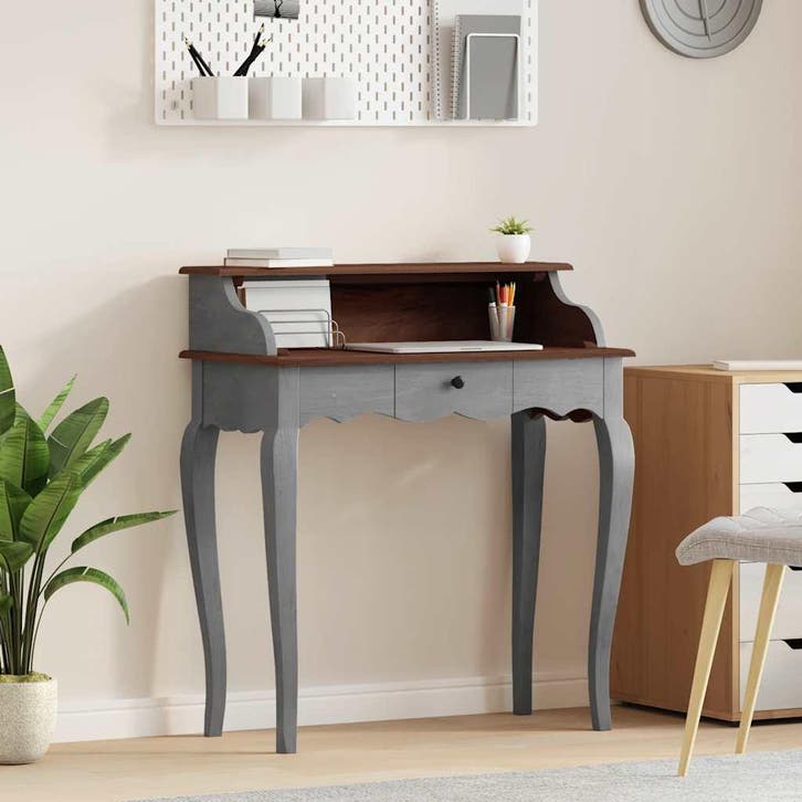 vidaXL Schrijftafel 80x40x92 cm massief mahoniehout, Huis en Inrichting, Bureaus, Nieuw, Verzenden