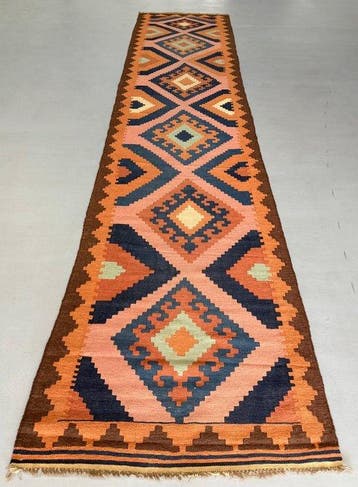 Kilim Pasillo Anatolia - Tapijt - 395 cm - 85 cm, Nieuw
